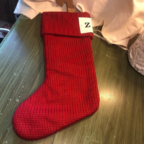 Wondershop NWT Red Monogrammed "Z"  Knit Christmas Stocking - Picture 3 of 3